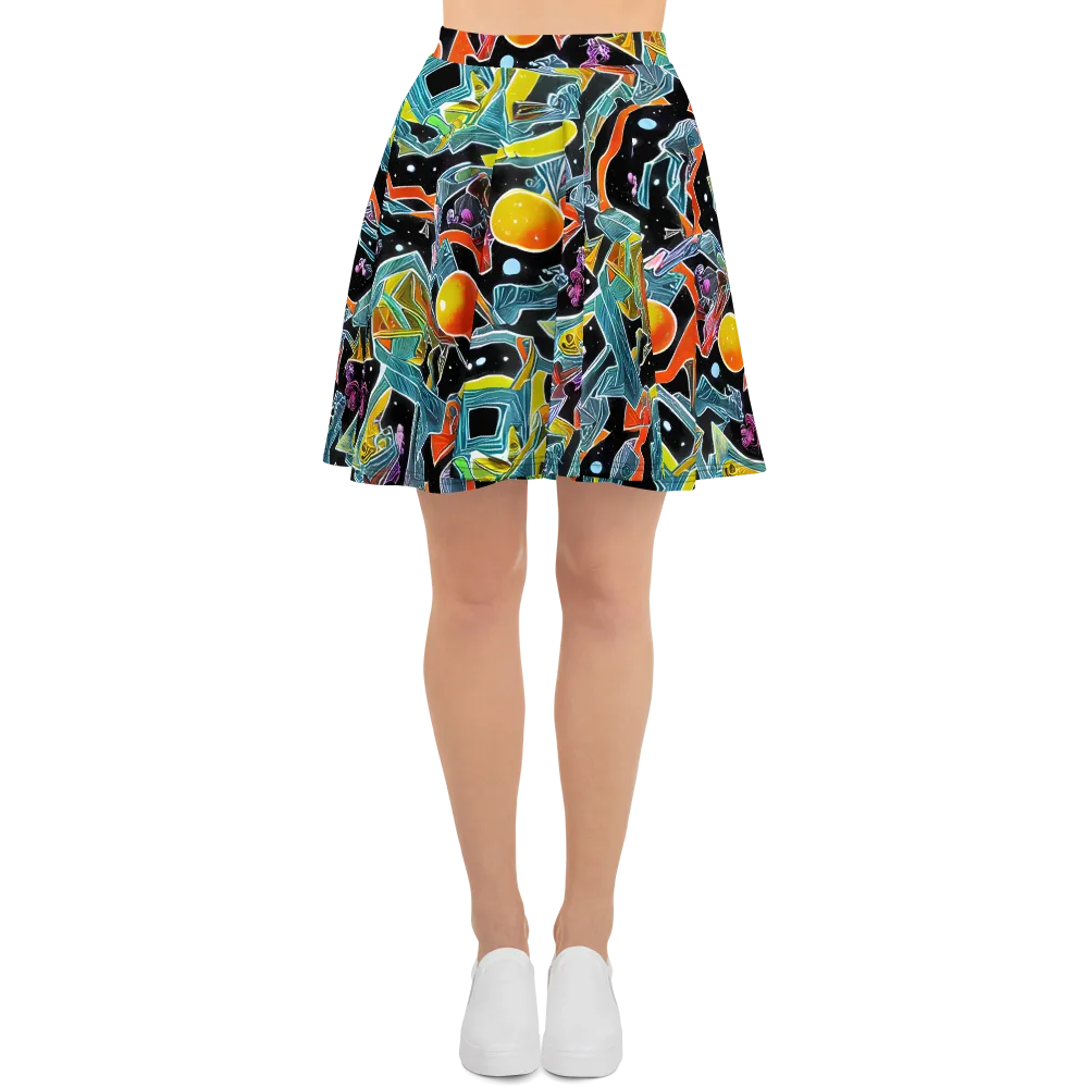 Lunar Collision on Skater Skirt — Front