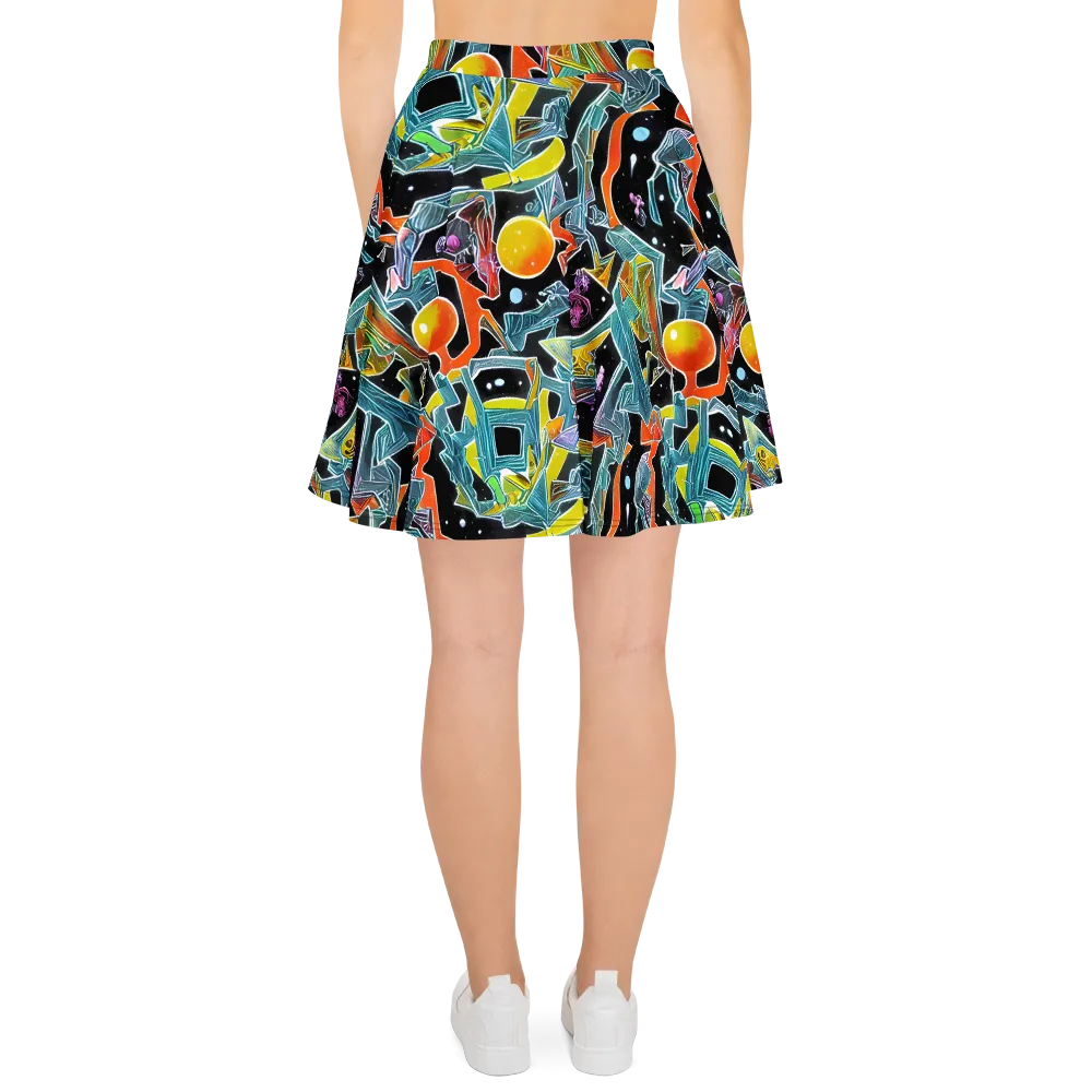 Lunar Collision on Skater Skirt — Back