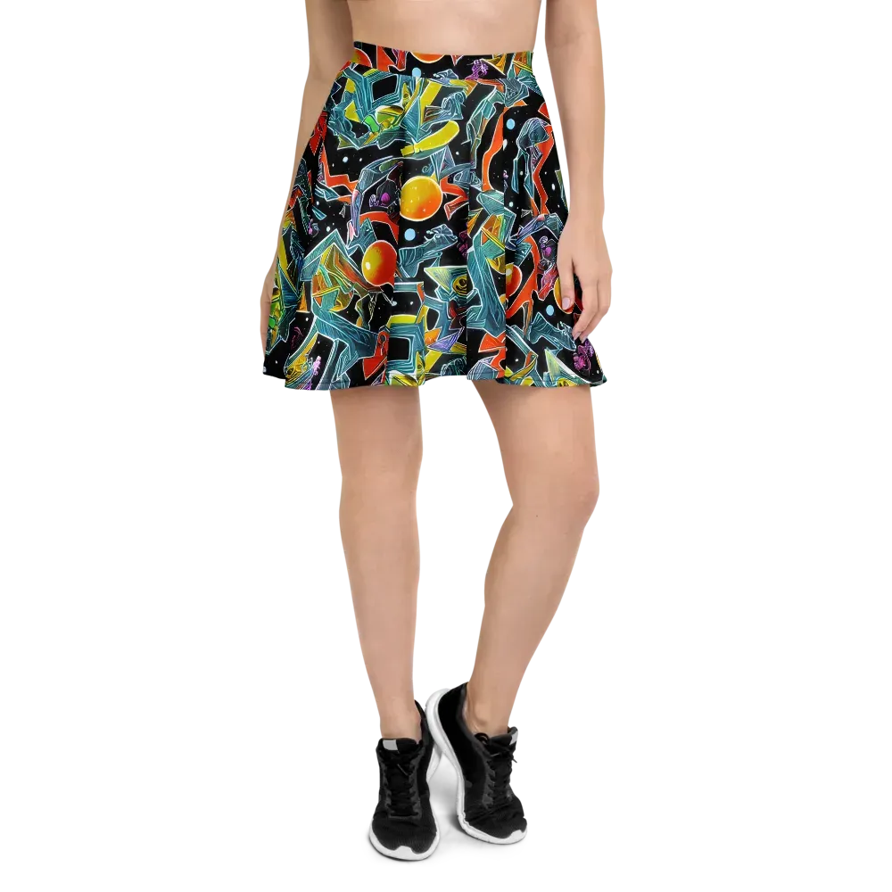 Lunar Collision on Skater Skirt — Front