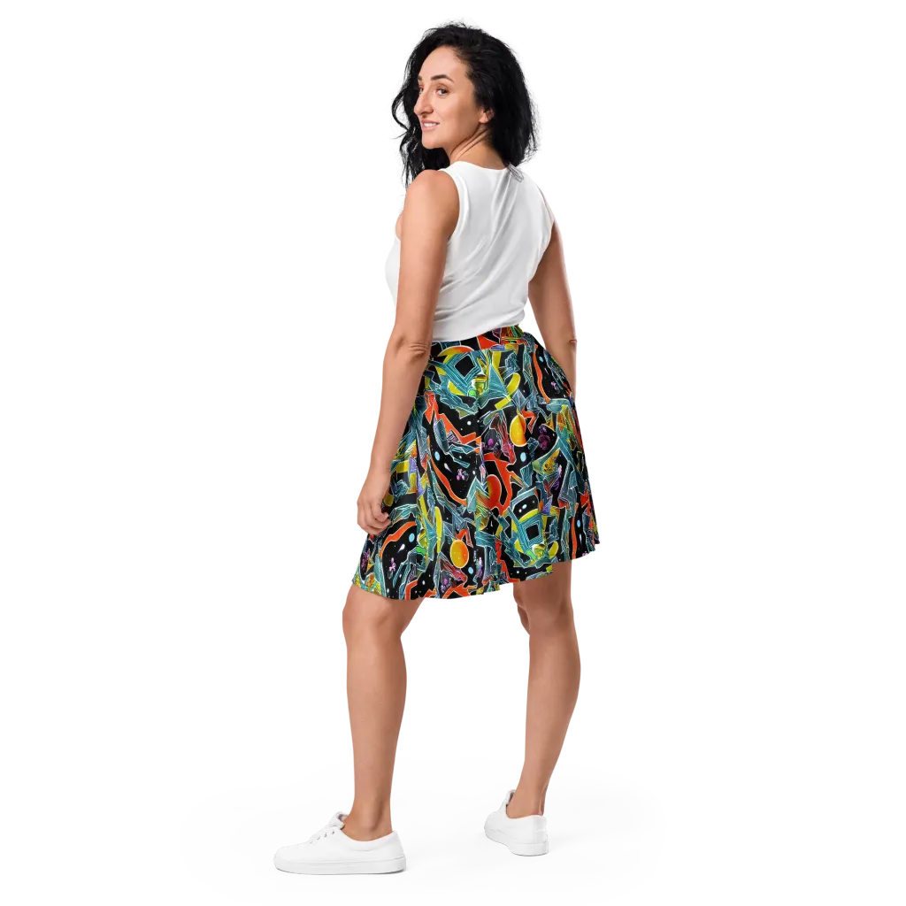 Lunar Collision on Skater Skirt — Back