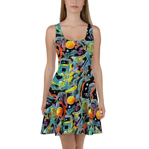 Lunar Collision on a Skater Dress