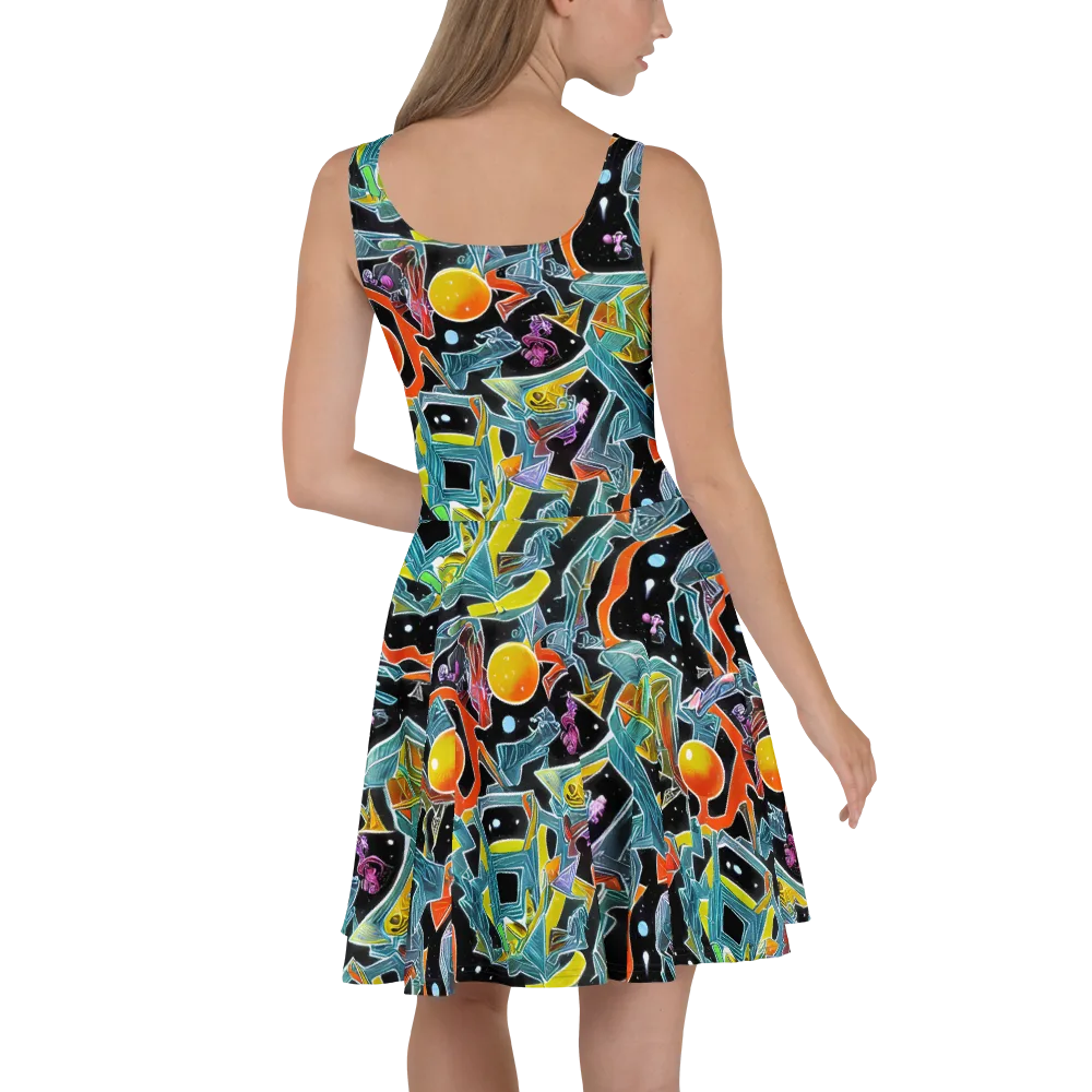 Lunar Collision on Skater Dress — Back