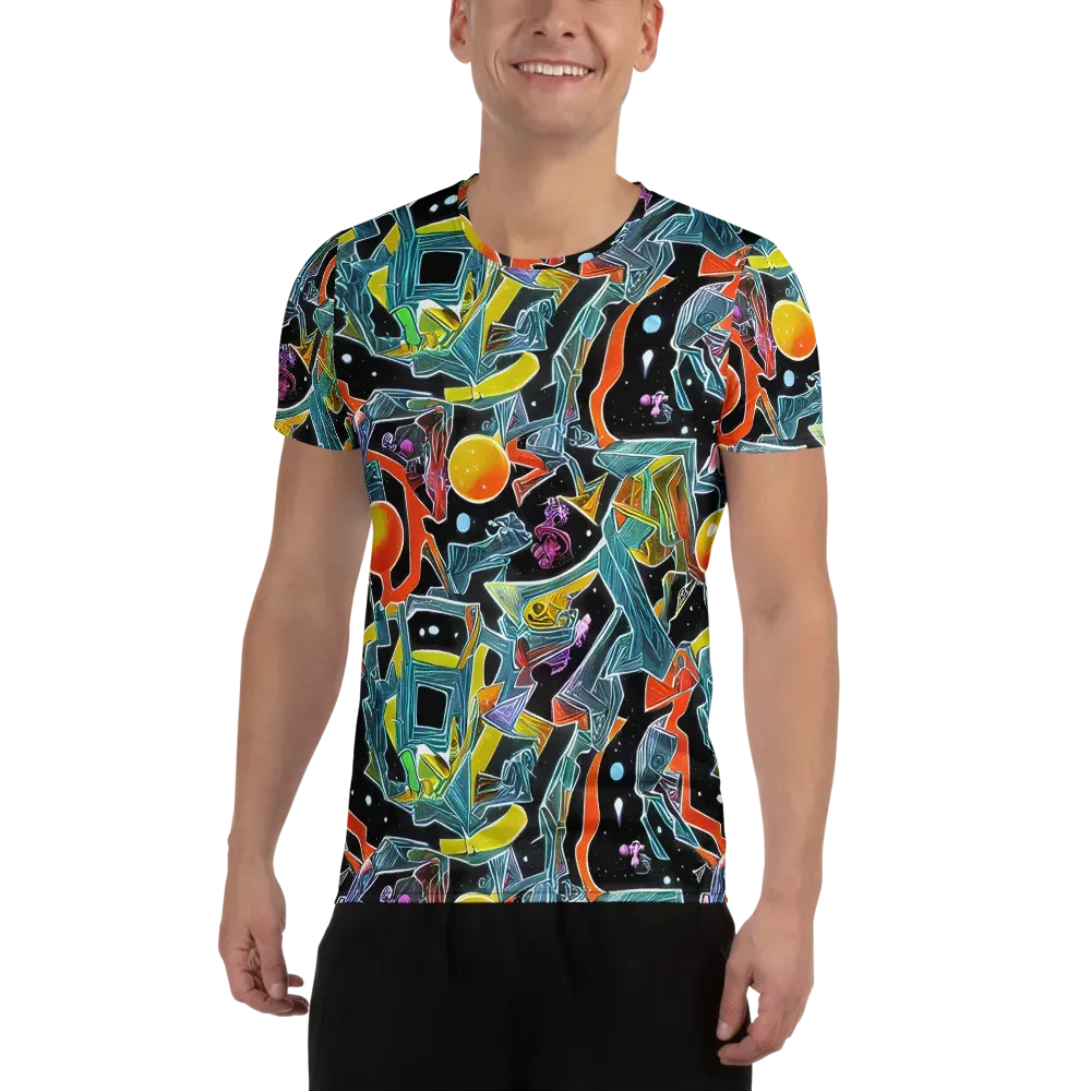 Lunar Collision on Men's Athletic T-Shirt — Front