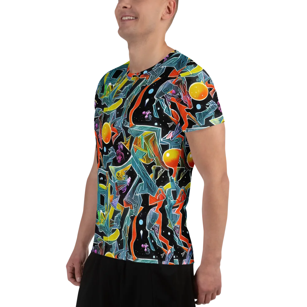 Lunar Collision on Men's Athletic T-Shirt — Left
