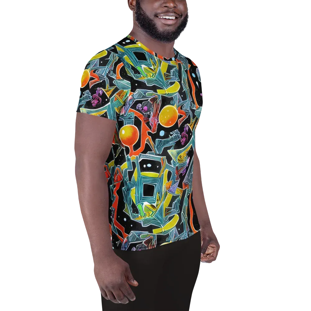 Lunar Collision on Men's Athletic T-Shirt — Right