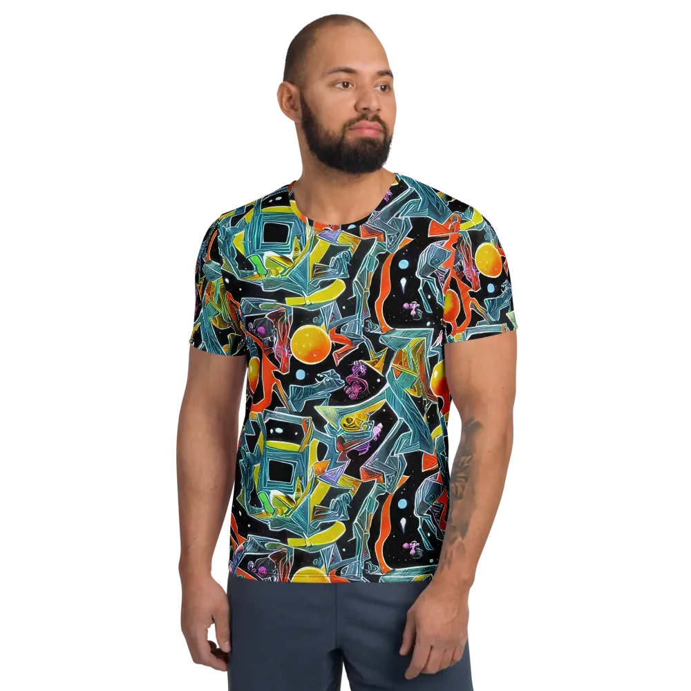 Lunar Collision on Men's Athletic T-Shirt — Front