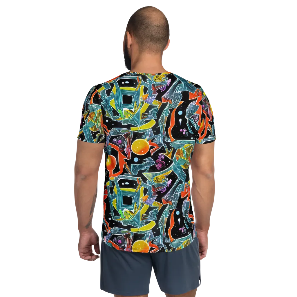 Lunar Collision on Men's Athletic T-Shirt — Back