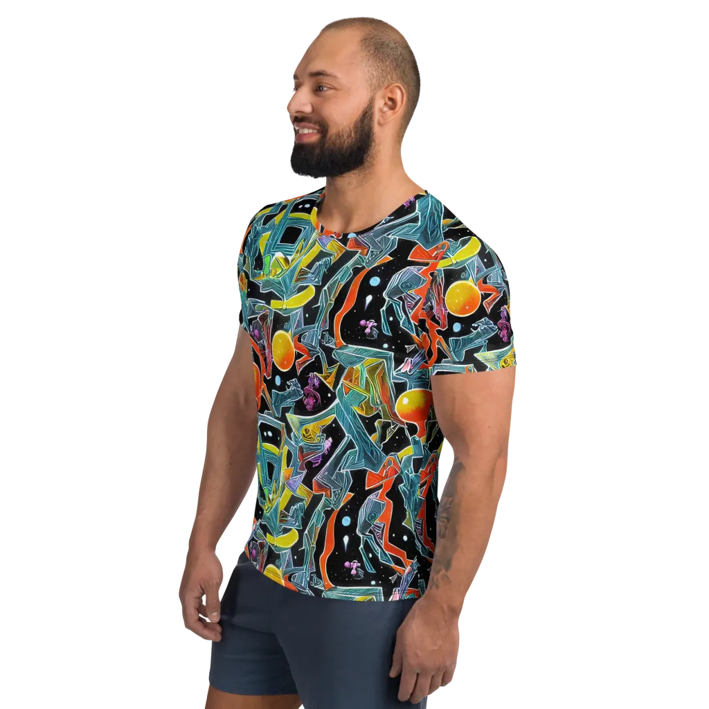 Lunar Collision on Men's Athletic T-Shirt — Left