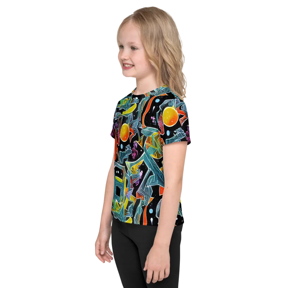 Lunar Collision on Kids Crew Neck T-Shirt — Left