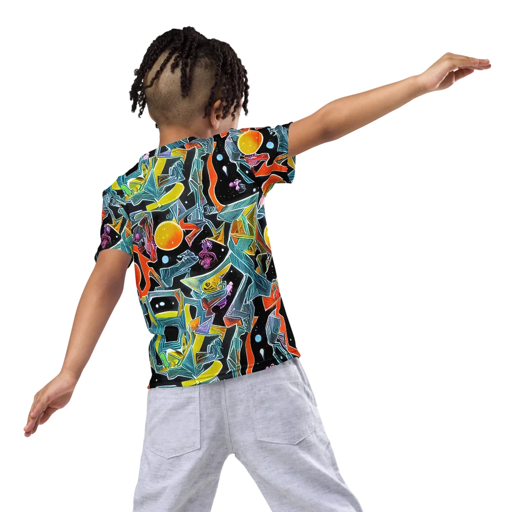 Lunar Collision on Kids Crew Neck T-Shirt — Back