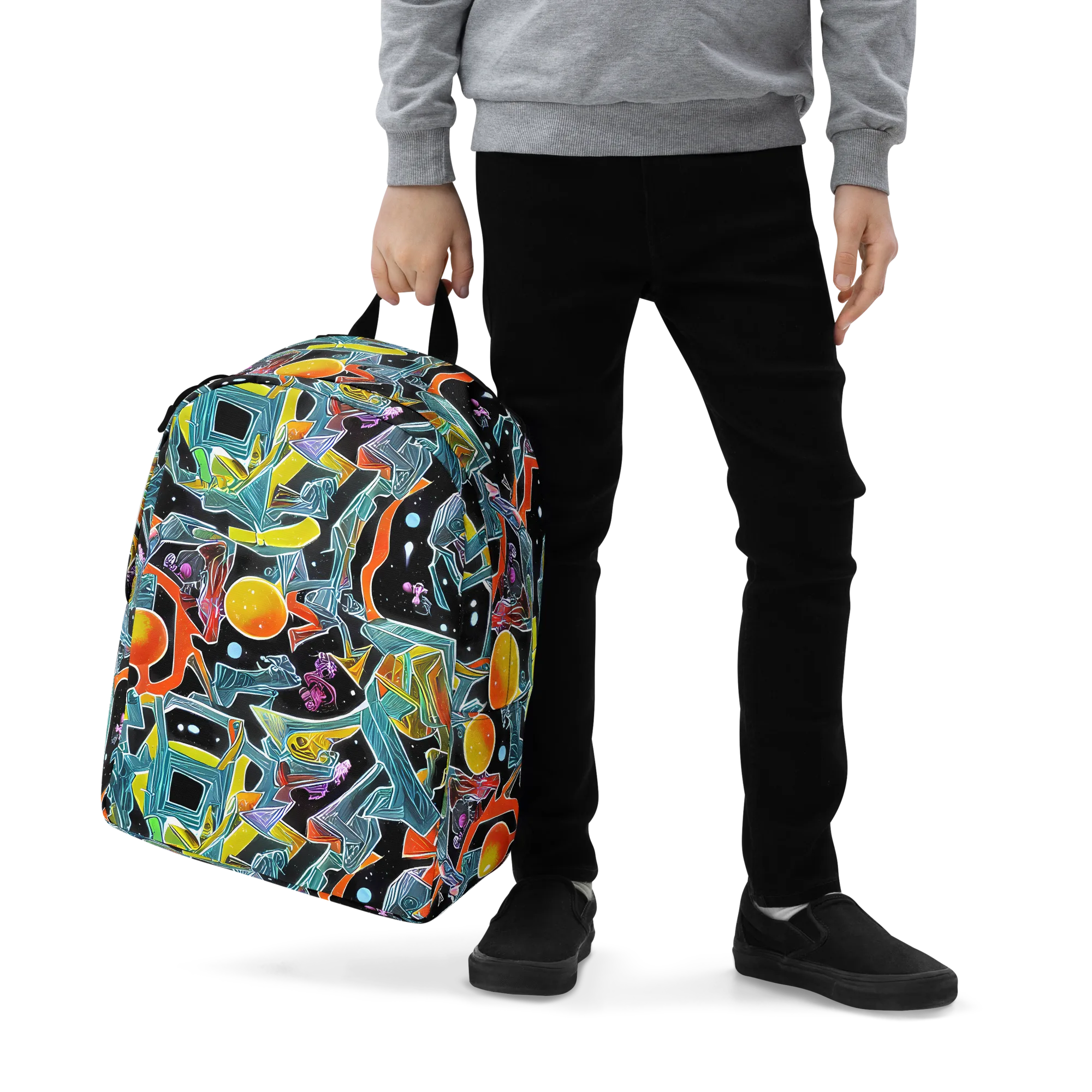 Lunar Collision on Minimalist Backpack — Zoomed-in