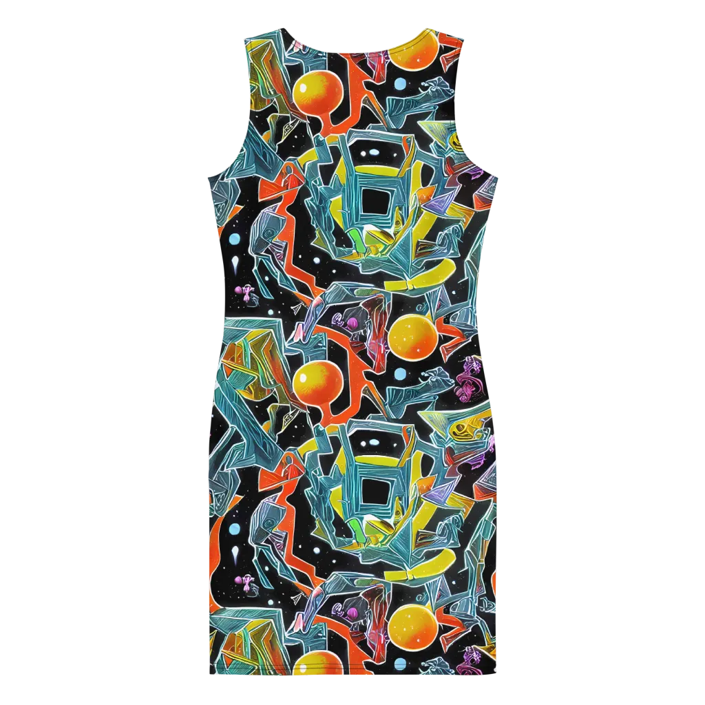 Lunar Collision on Bodycon Dress — Back