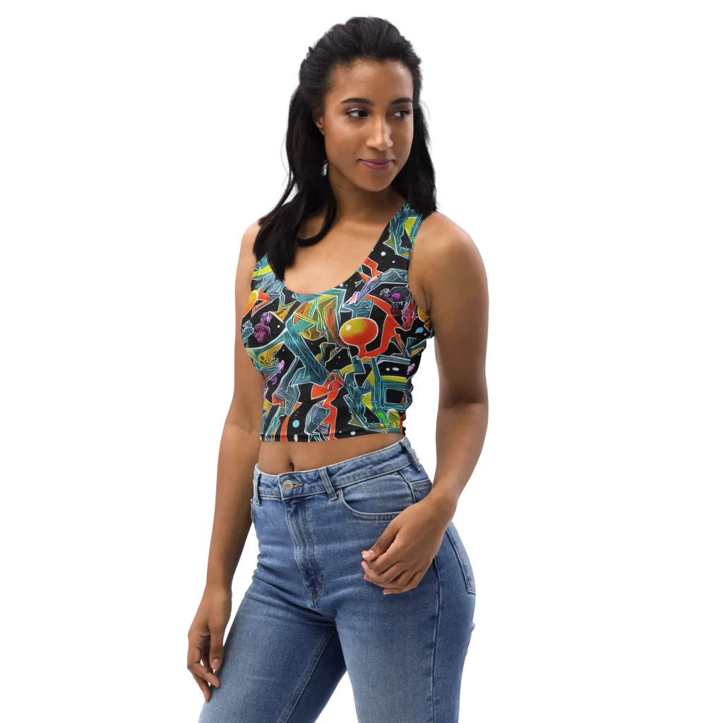 Lunar Collision on Crop Top — Left Front
