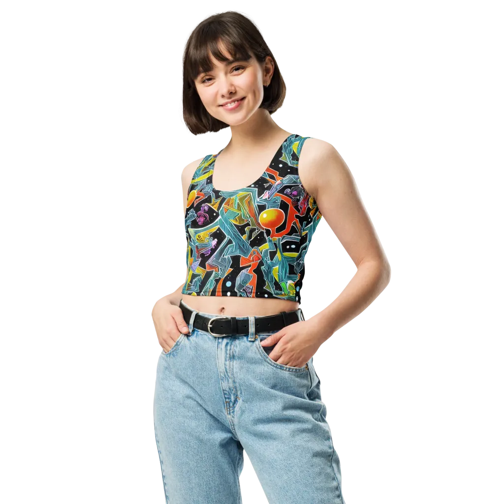 Lunar Collision on Crop Top — Front
