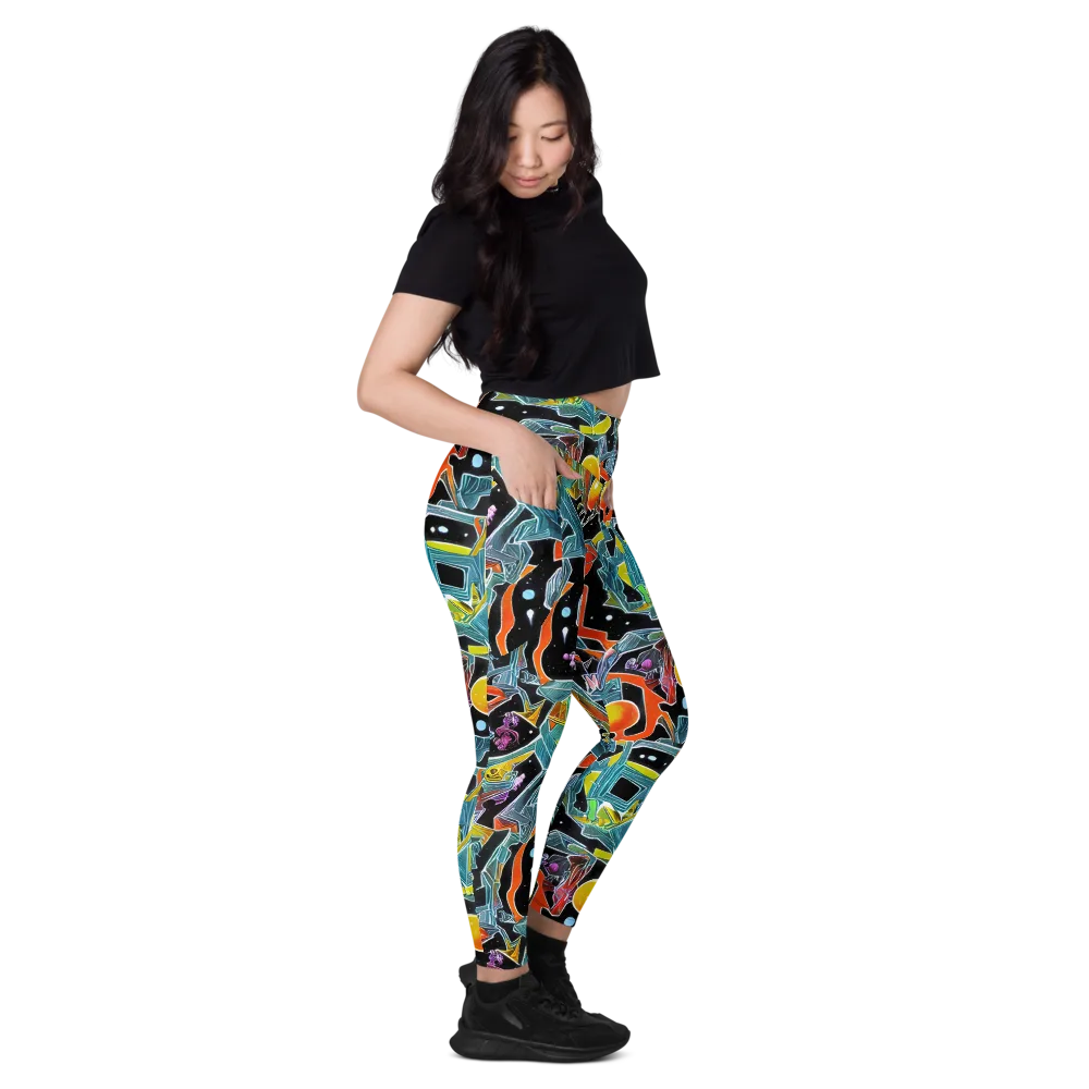 Lunar Collision on Leggings with Pockets — Right