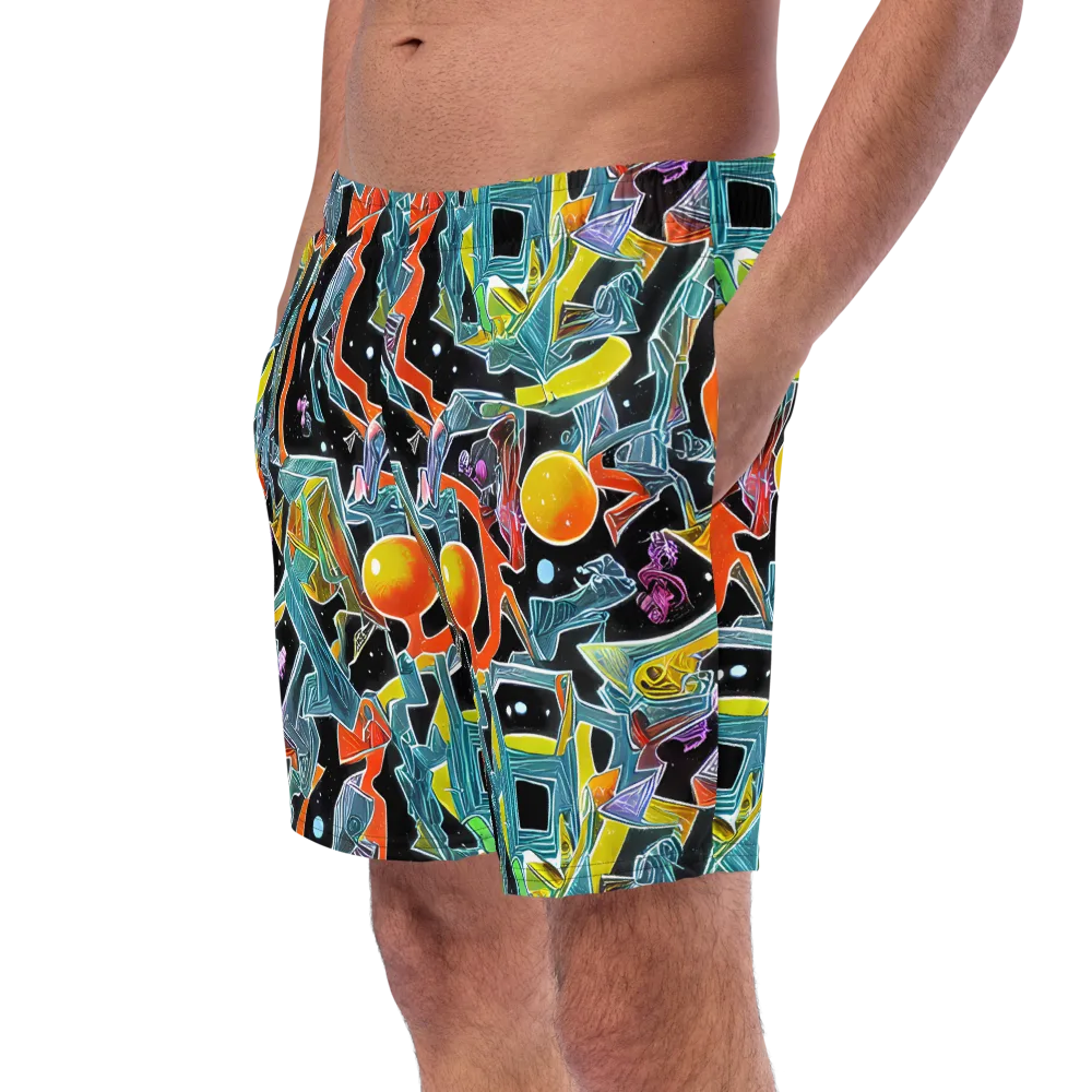 Lunar Collision on Swim Trunks — Left Front