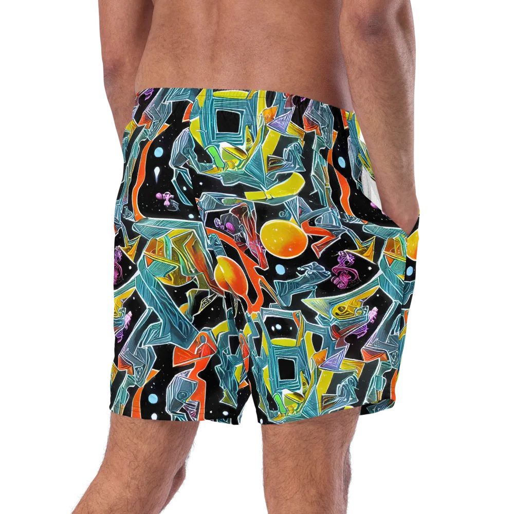 Lunar Collision on Swim Trunks — Right Back