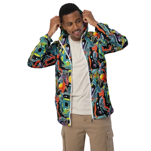 Lunar Collision on a Men's Windbreaker