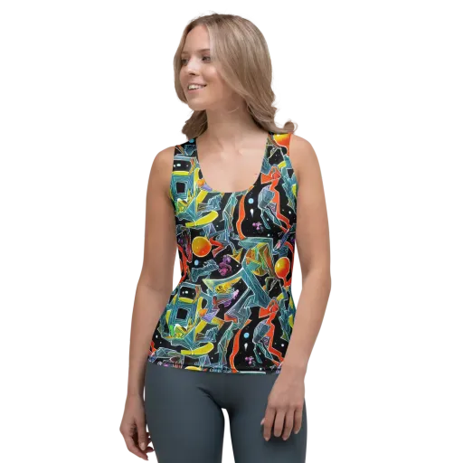 Lunar Collision on a Women's Tank Top