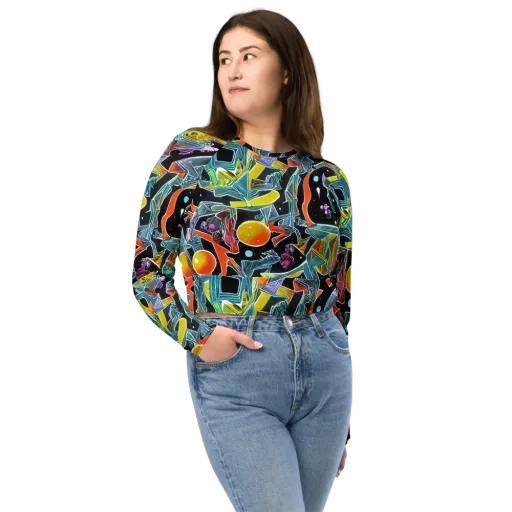 Lunar Collision on a Long Sleeve Crop Top