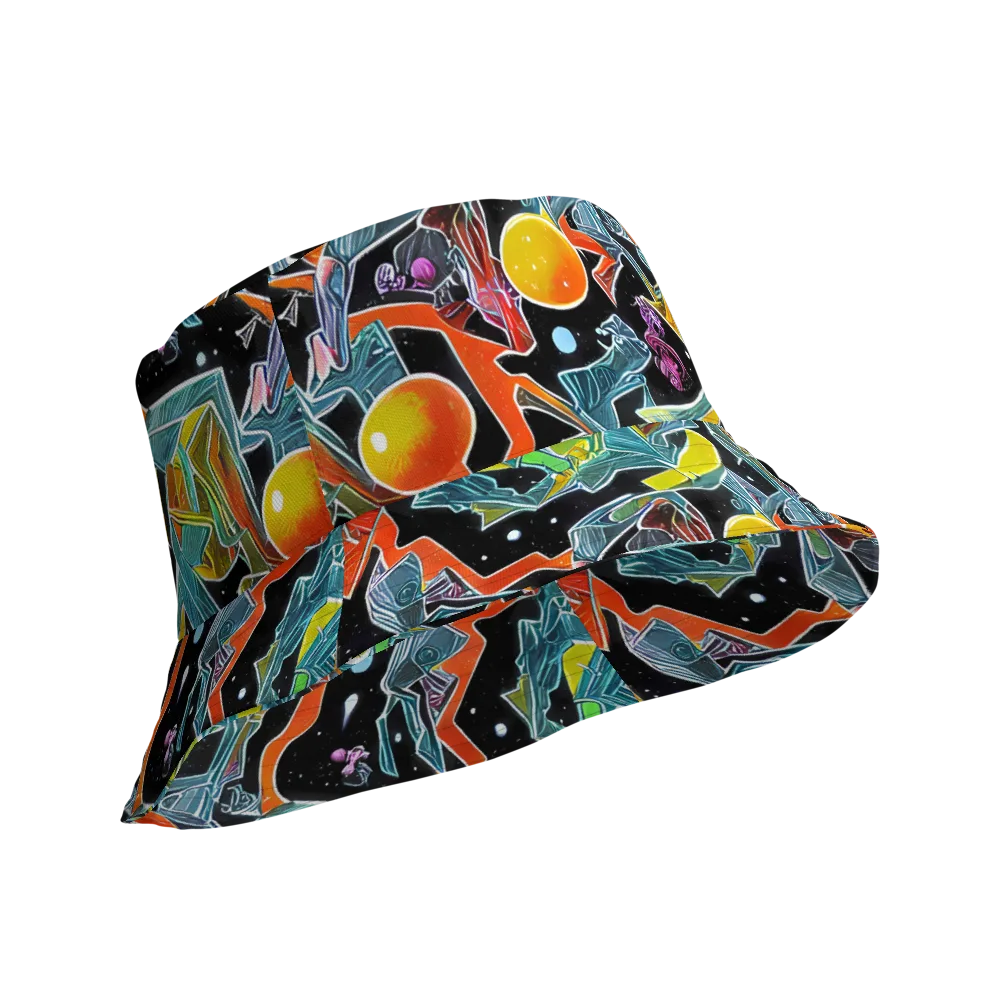 Lunar Collision on Reversible Bucket Hat — Product details Outside