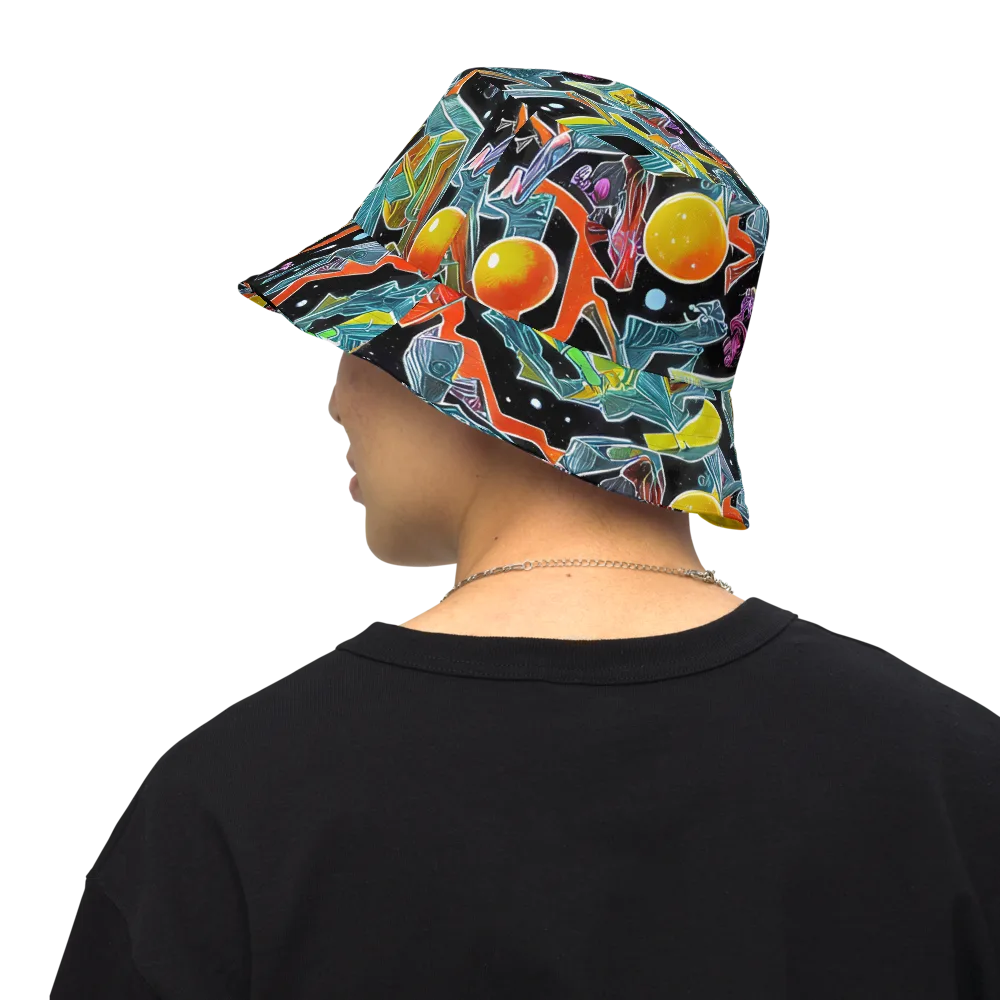 Lunar Collision on Reversible Bucket Hat — Back Inside