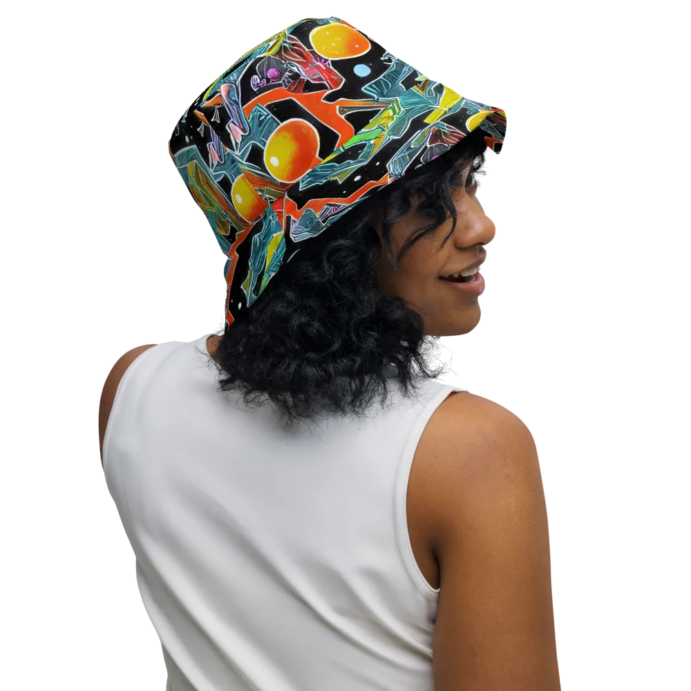 Lunar Collision on Reversible Bucket Hat — Right Outside