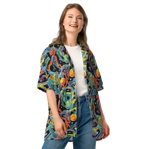 Lunar Collision on a Button Shirt