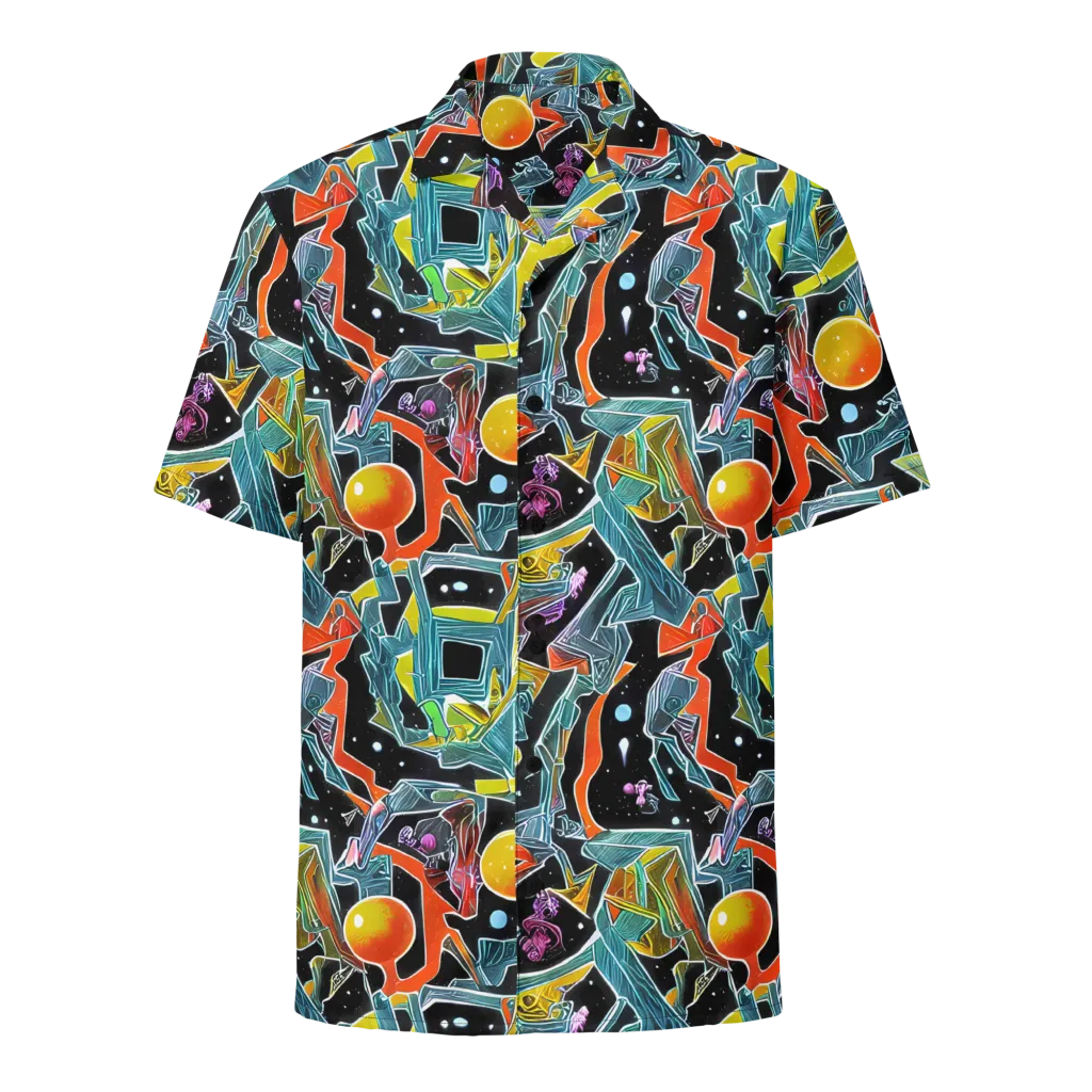 Lunar Collision on Button Shirt — Front