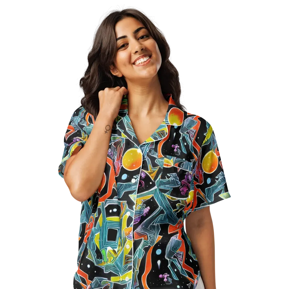 Lunar Collision on Women's Short Sleeve Pajama Top — Front