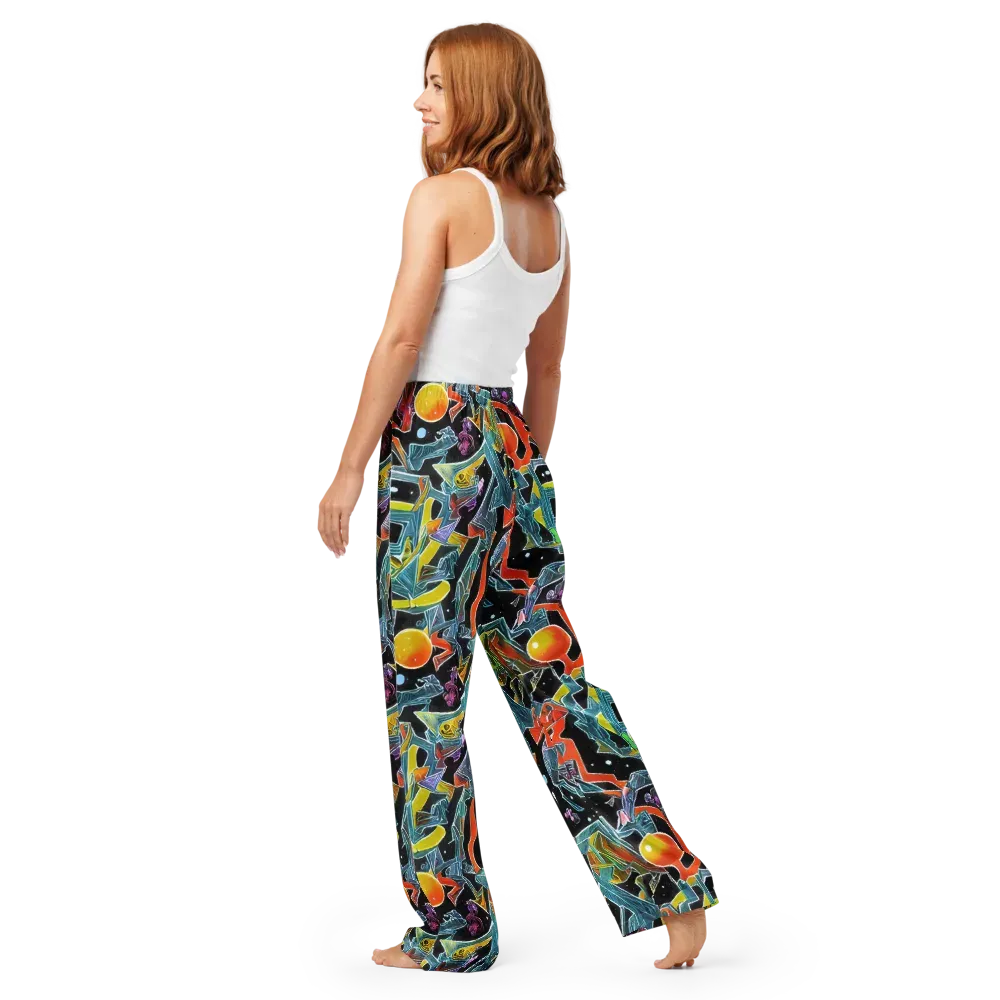 Lunar Collision on Women's Pajama Pants — Back