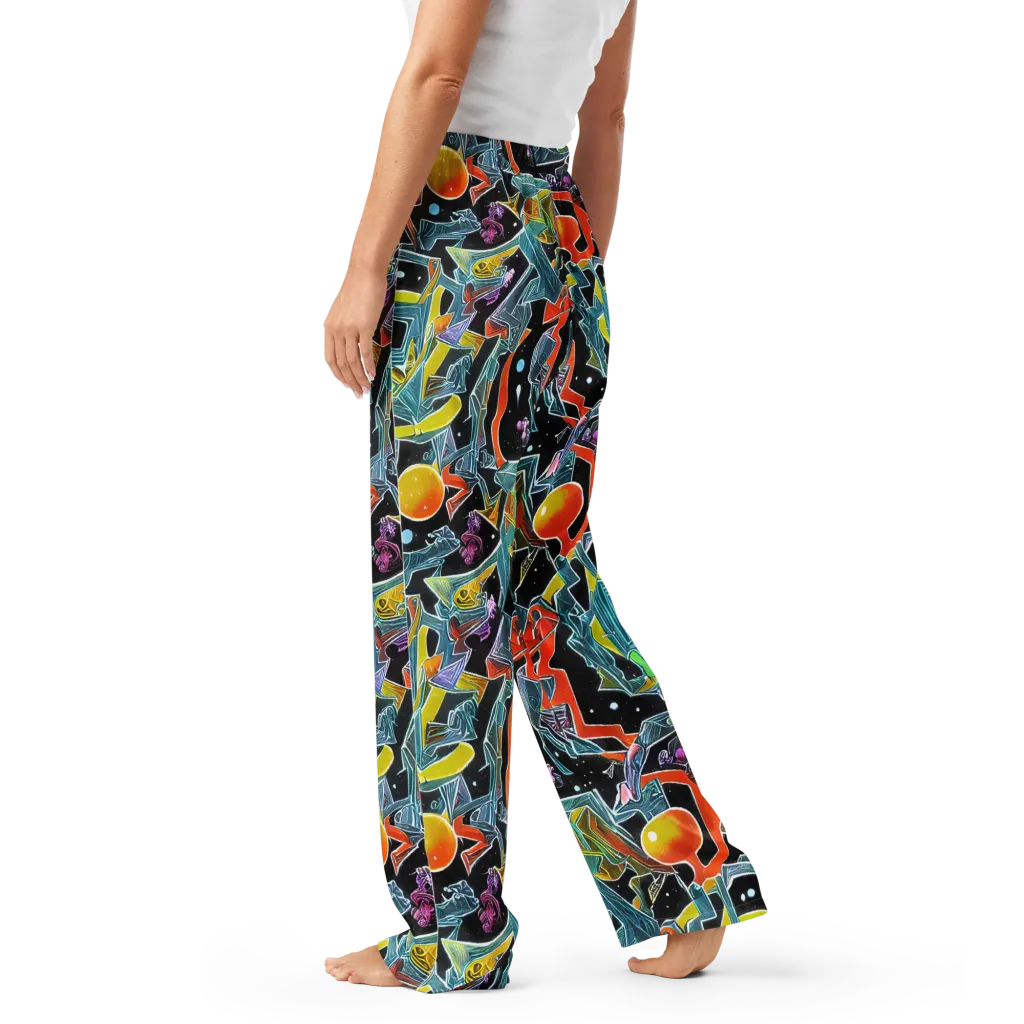 Lunar Collision on Women's Pajama Pants — Left