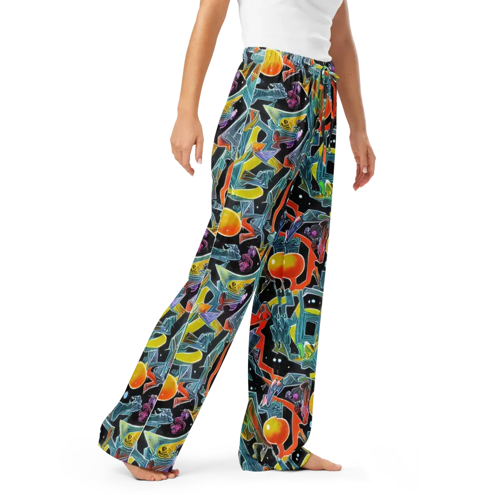 Lunar Collision on Women's Pajama Pants — Right Front