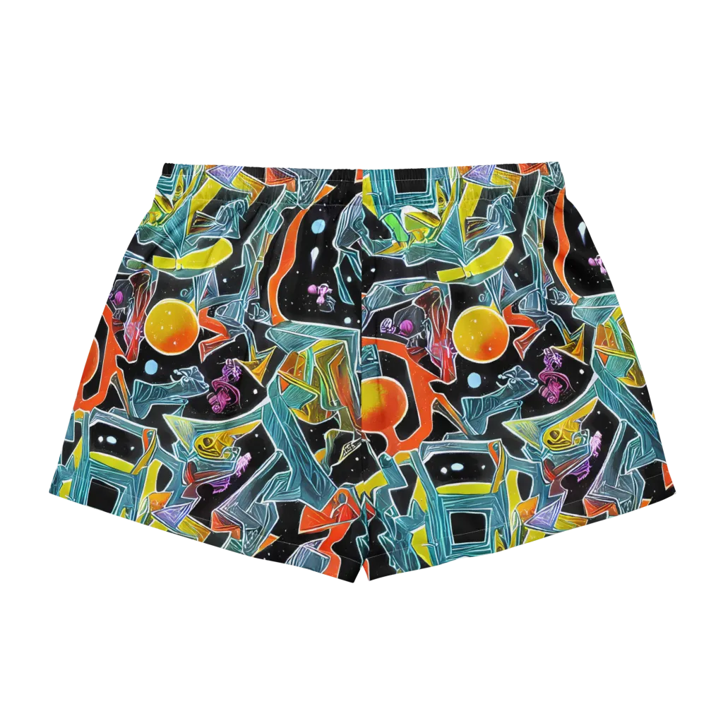 Lunar Collision on Women's Pajama Shorts — Back