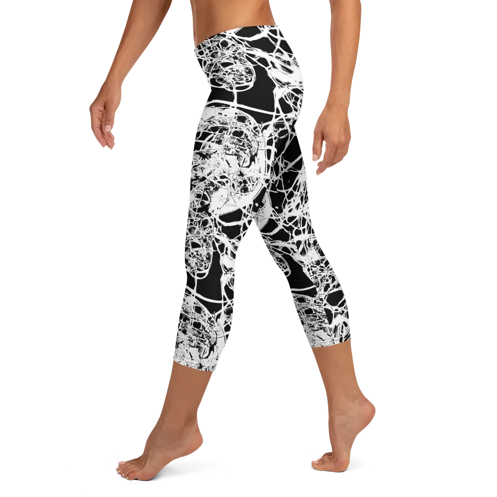 Black Lace Riot on Capri Leggings — Left