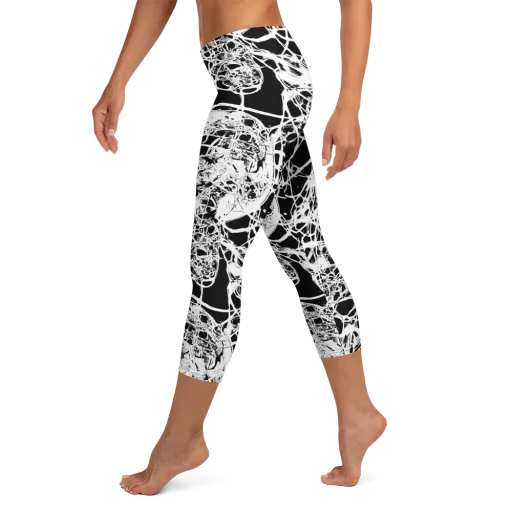 Black Lace Riot on a Capri Leggings