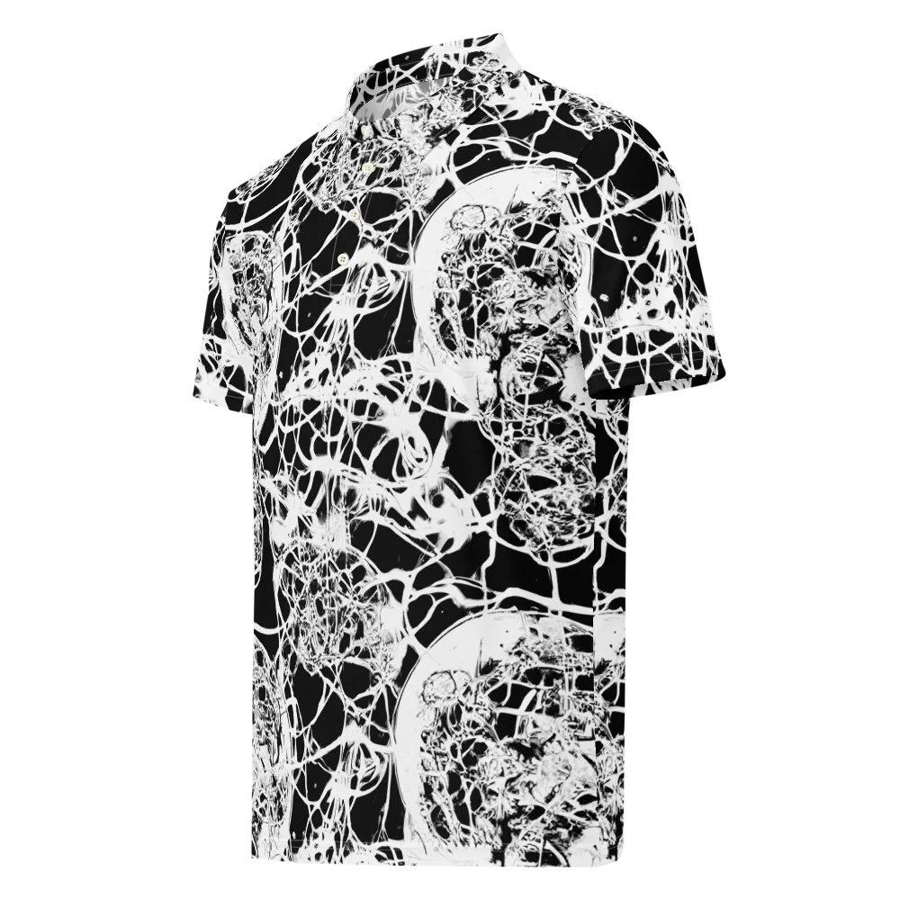 Black Lace Riot on Men's Slim Fit Polo Shirt — Left Front