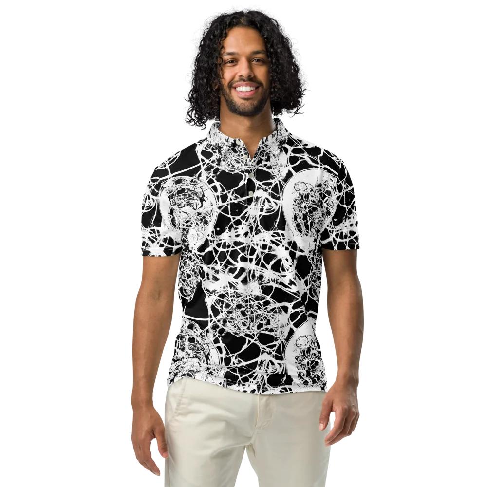 Black Lace Riot on Men's Slim Fit Polo Shirt — Front