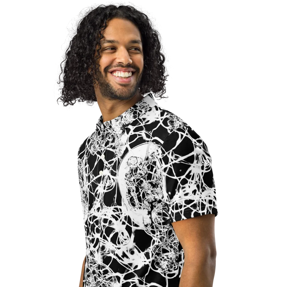 Black Lace Riot on Men's Slim Fit Polo Shirt — Left Front