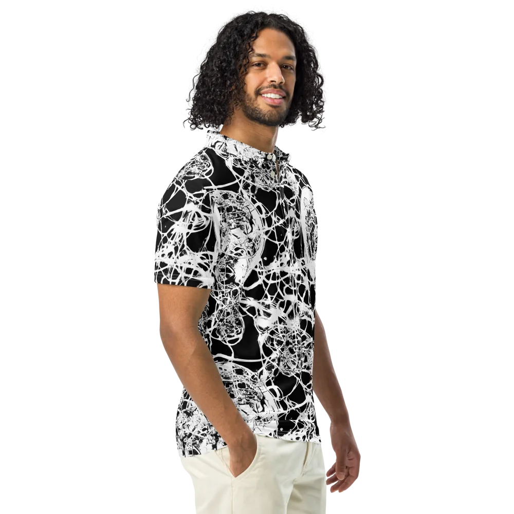 Black Lace Riot on Men's Slim Fit Polo Shirt — Right Front