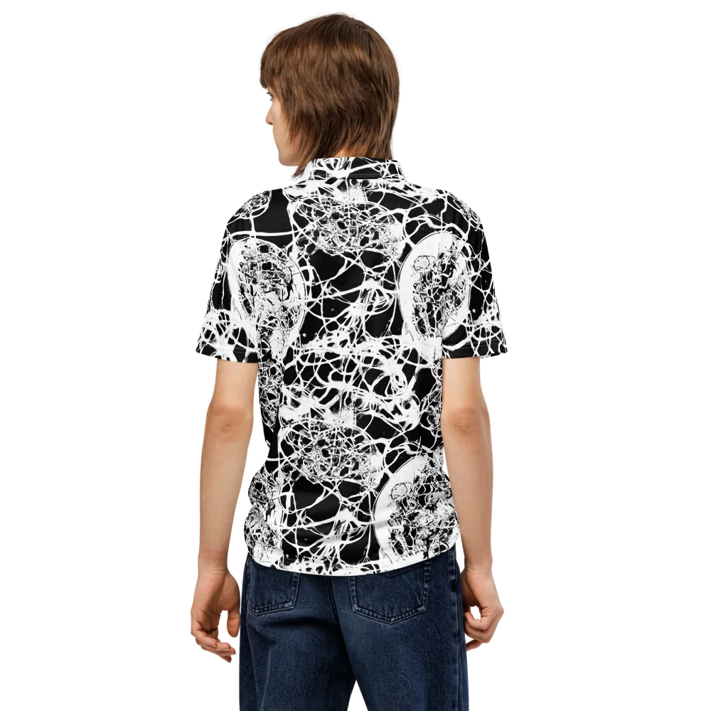Black Lace Riot on Men's Slim Fit Polo Shirt — Back