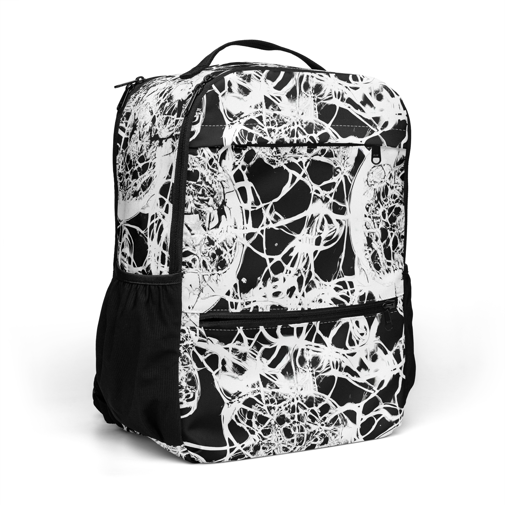 Black Lace Riot on Utility Backpack — Right Front