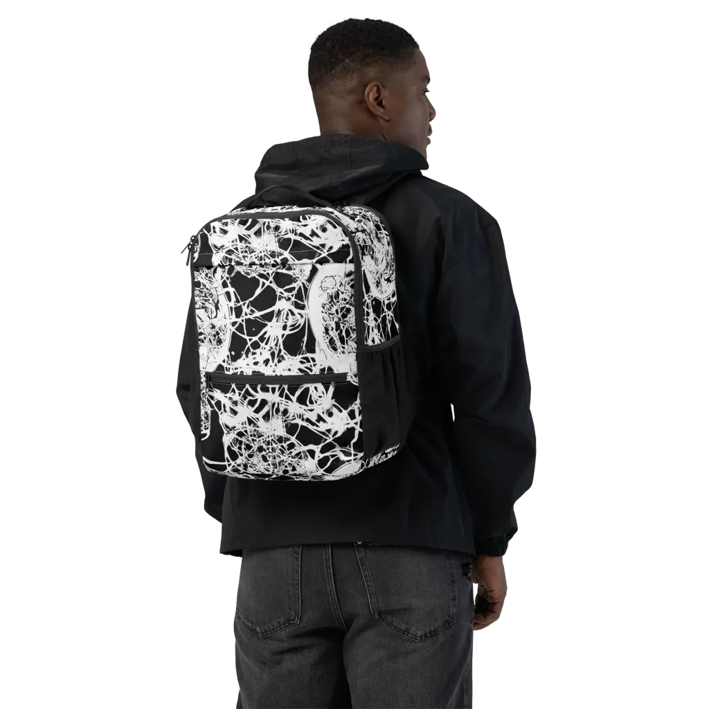 Black Lace Riot on Utility Backpack — Back