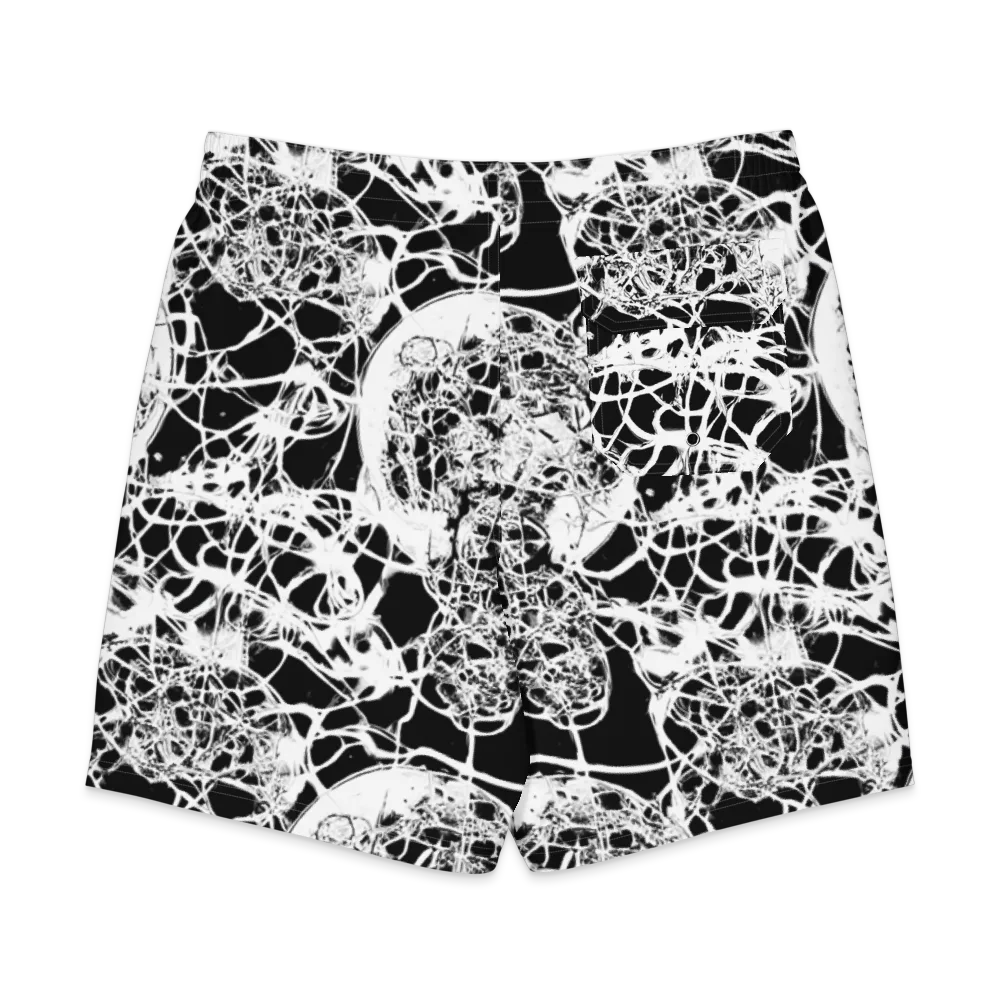 Black Lace Riot on Men's Board Shorts — Back