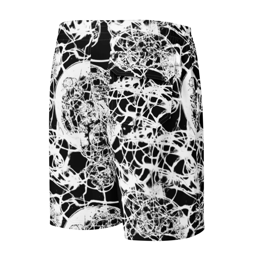 Black Lace Riot on Men's Board Shorts — Back