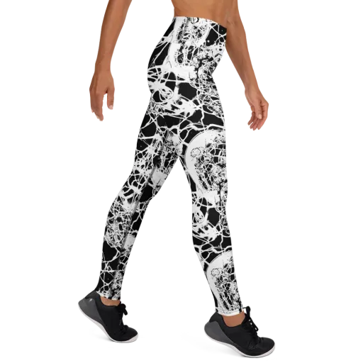 Black Lace Riot on a Yoga Leggings