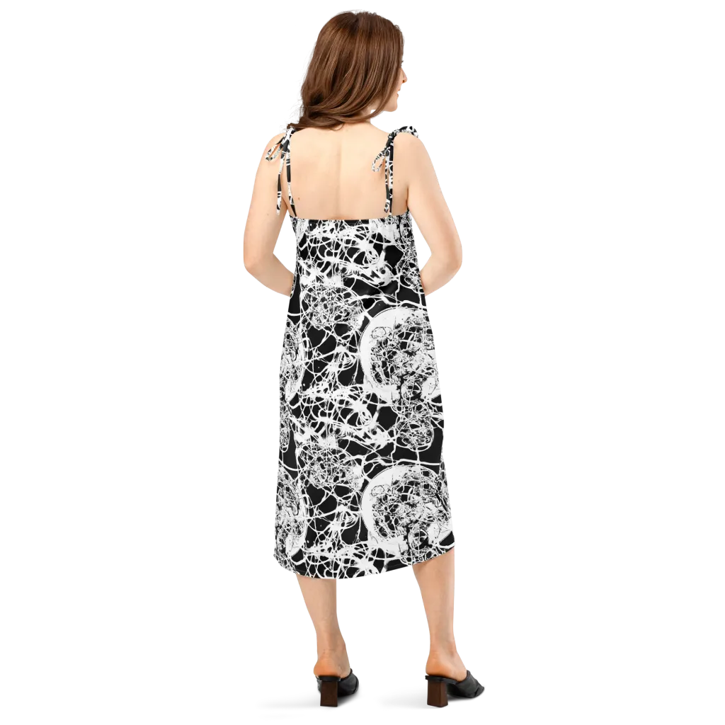 Black Lace Riot on Slip Dress — Back