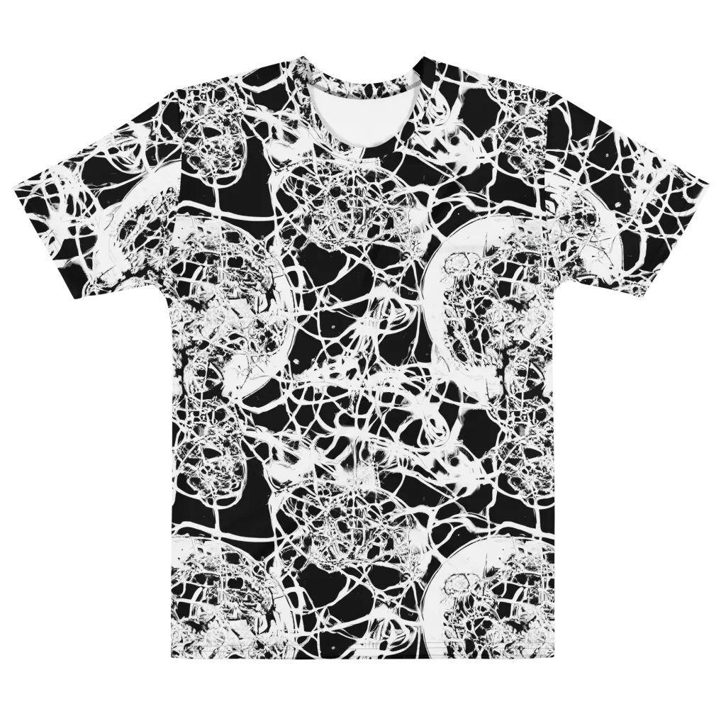 Black Lace Riot on Men's Cotton Crew Neck T-Shirt — Front