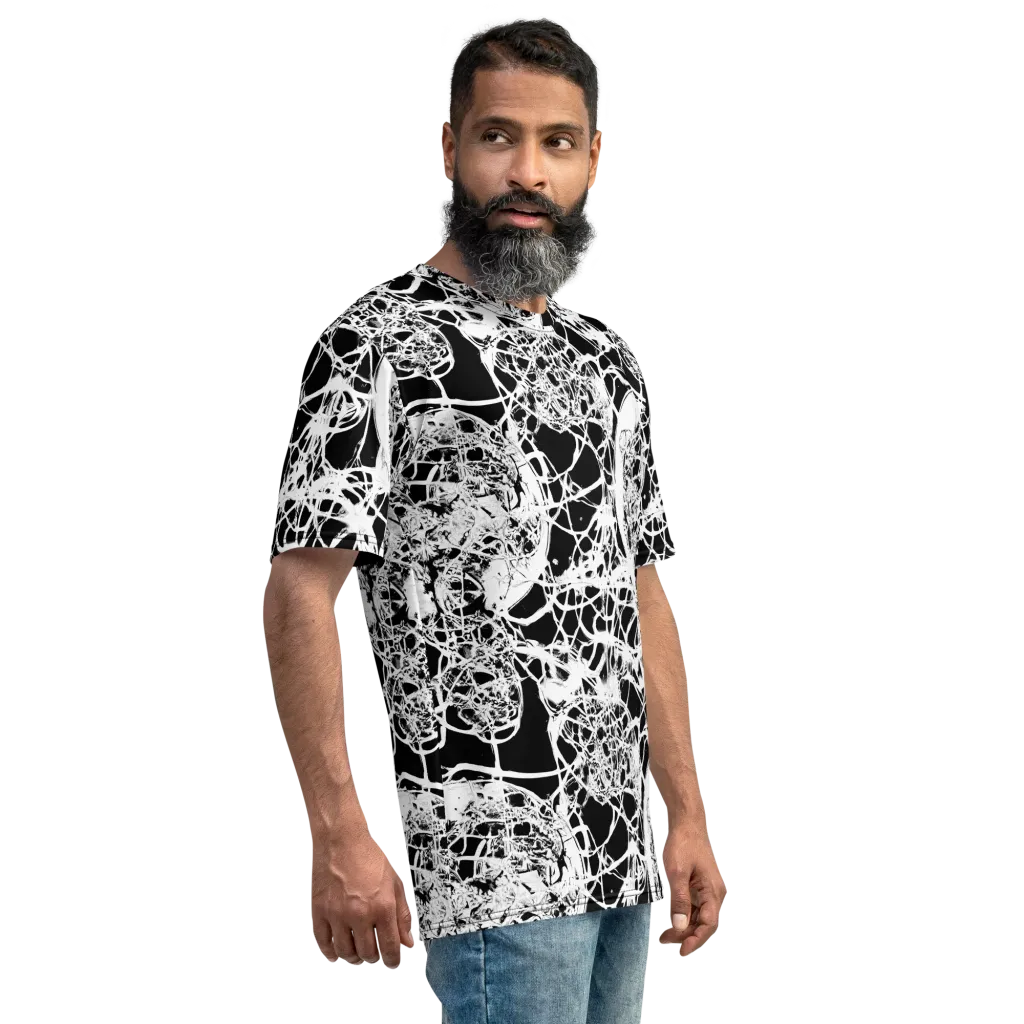 Black Lace Riot on Men's Crew Neck T-Shirt — Right