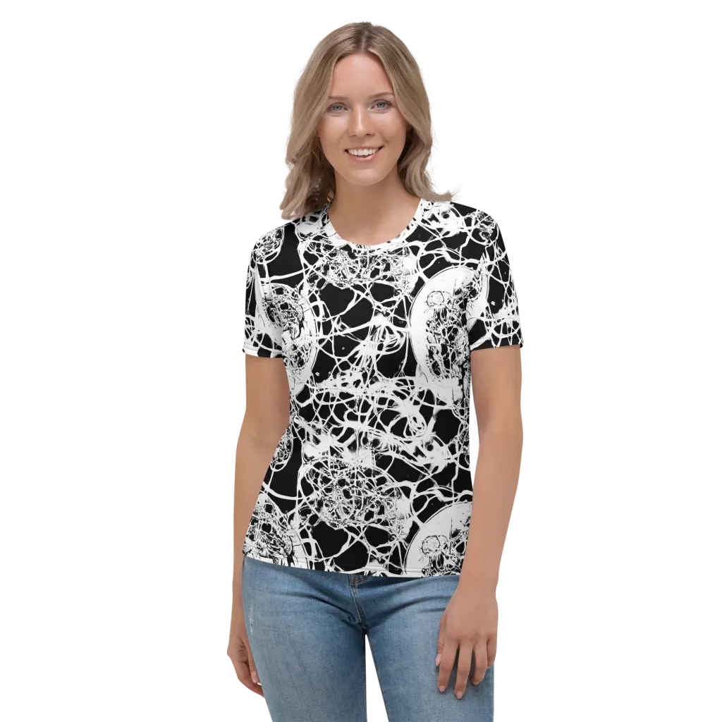 Black Lace Riot on Women's Crew Neck T-Shirt — Front
